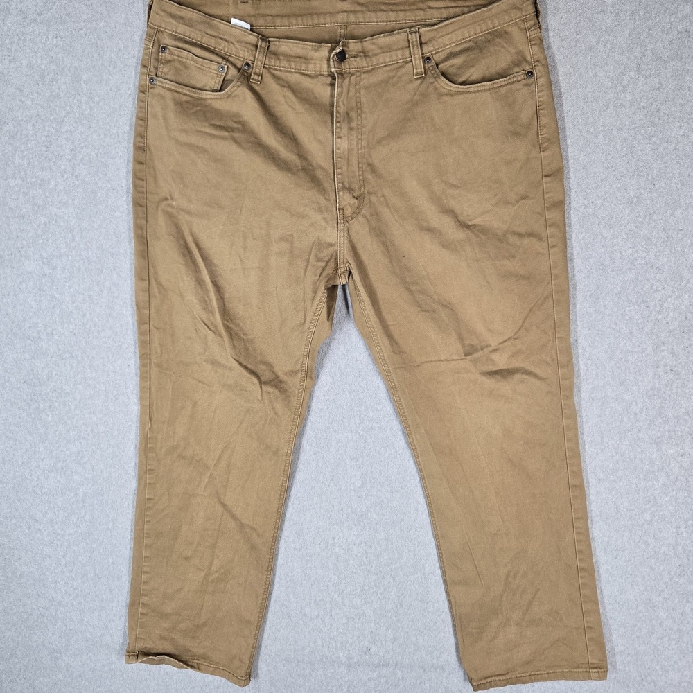 Levi's 541 Men Jeans 42X30 Brown Khakis Tapered Athletic Fit Twill 29" Inseam